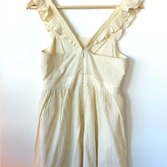Madewell Cream Ruffle Mini Apron Dress - Picture 2 of 5
